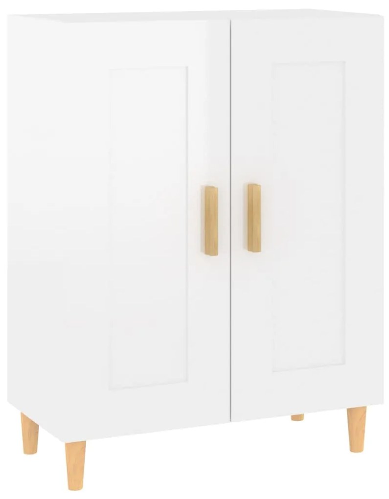 812138 vidaXL Servantă, alb extralucios, 69,5x34x90 cm, lemn compozit