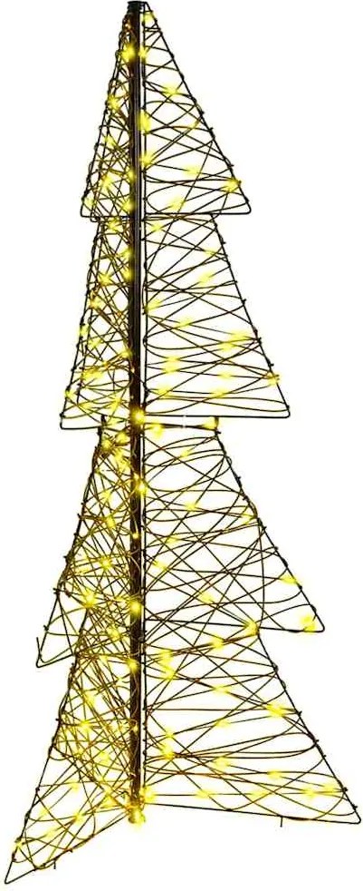 vidaXL Brad de Crăciun cu 160 LED Alb cald 150 cm Ratan