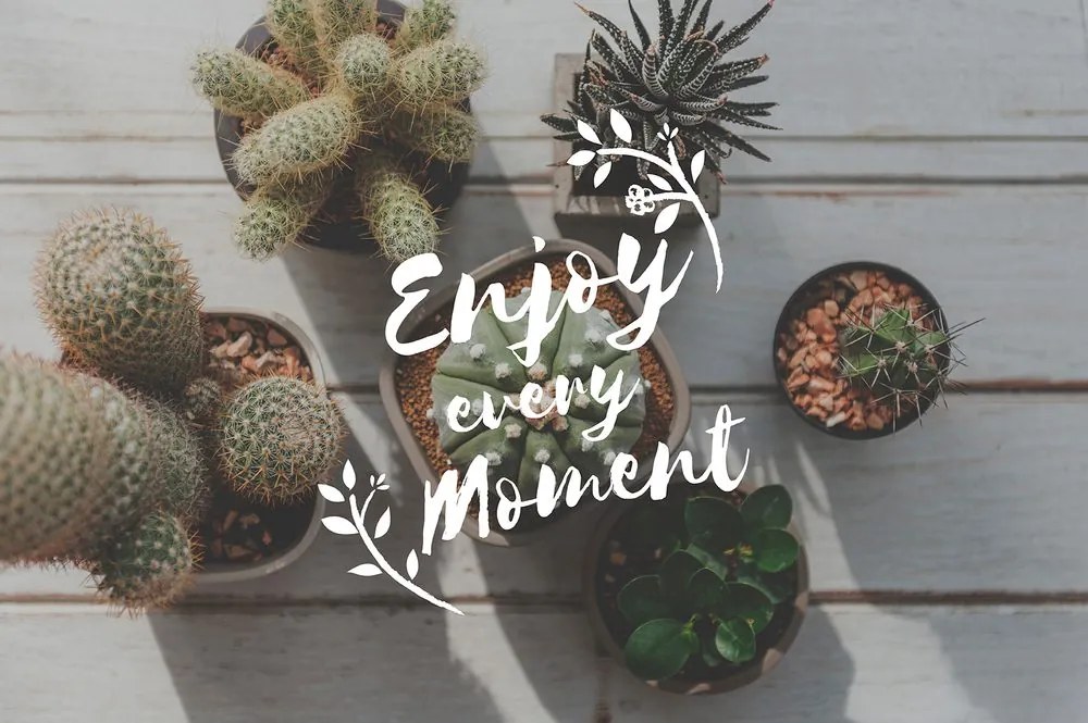 Tapet autoadeziv cu citat - Enjoy every moment