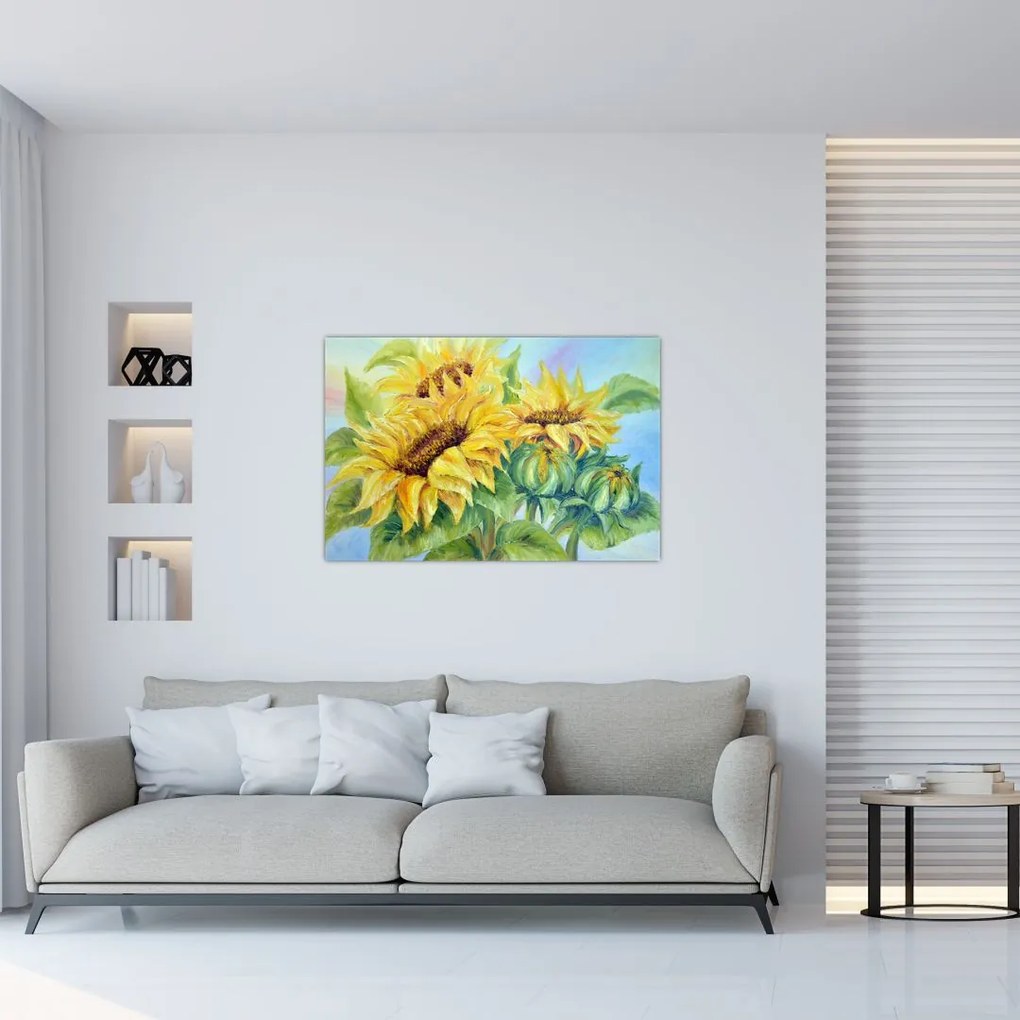 Tablou - Floarea soarelui înflorită (90x60 cm)