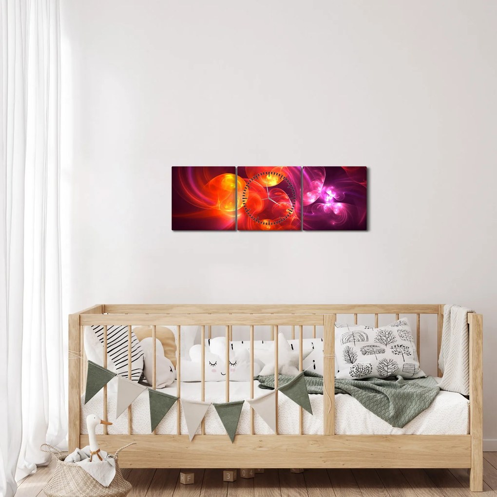 Tabloul cu abstracțiune modernă (cu ceas) (90x30 cm)
