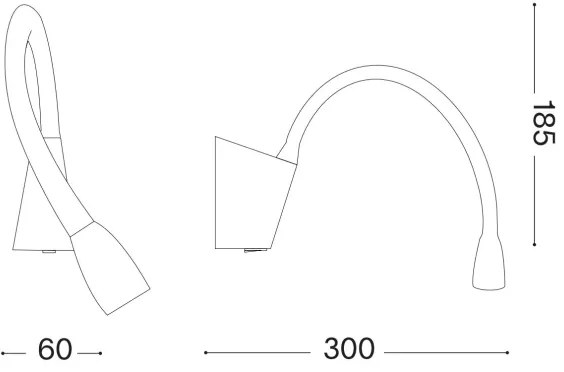 Ideal Lux - Lampă flexibilă LED GOOSE LED/3W/230V CRI 90 negru