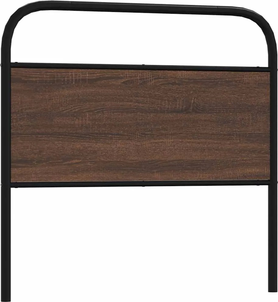 vidaXL Tăblie de pat de schimb, stejar maro, 90 cm, lemn prelucrat și oțel