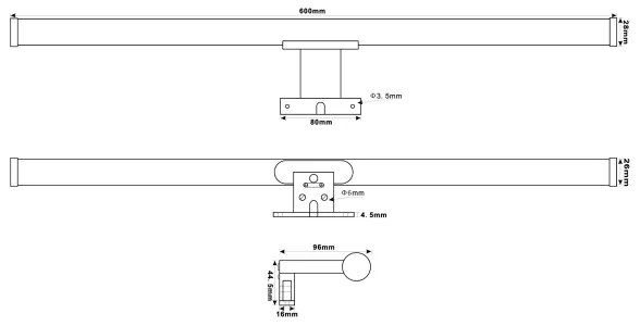 Aplică LED pentru oglindă de baie Top Light OREGON LED/9W/230V 60 cm IP44