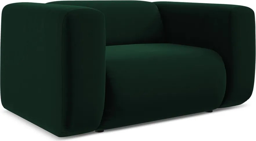 Fotoliu verde închis cu tapițerie din catifea Ekahi – Makamii