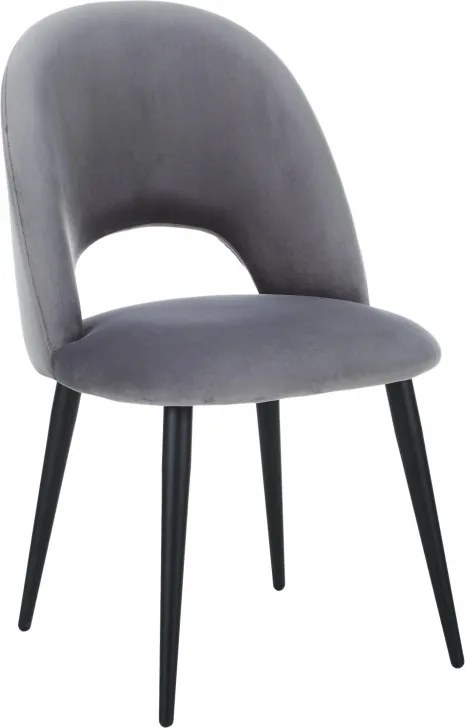 Scaun Rachel din catifea gri antracit, 53 x 89 x 57 cm