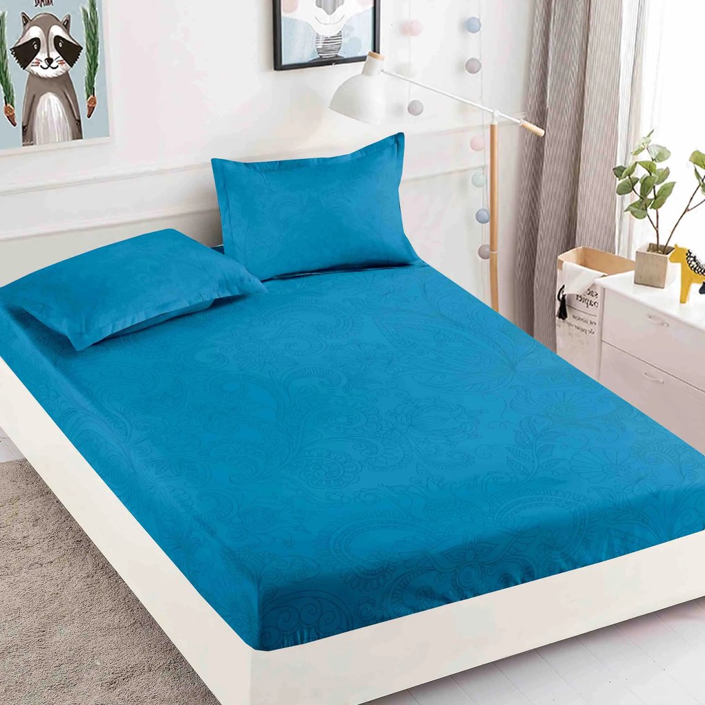 Lenjerie de pat 3 cu elastic 100% bumbac - a704 de la Onesleep
