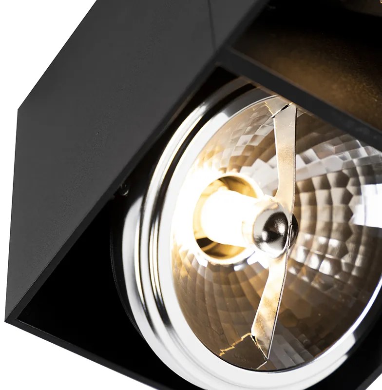Spotlight de design negru dreptunghiular cu 2 lumini - Box