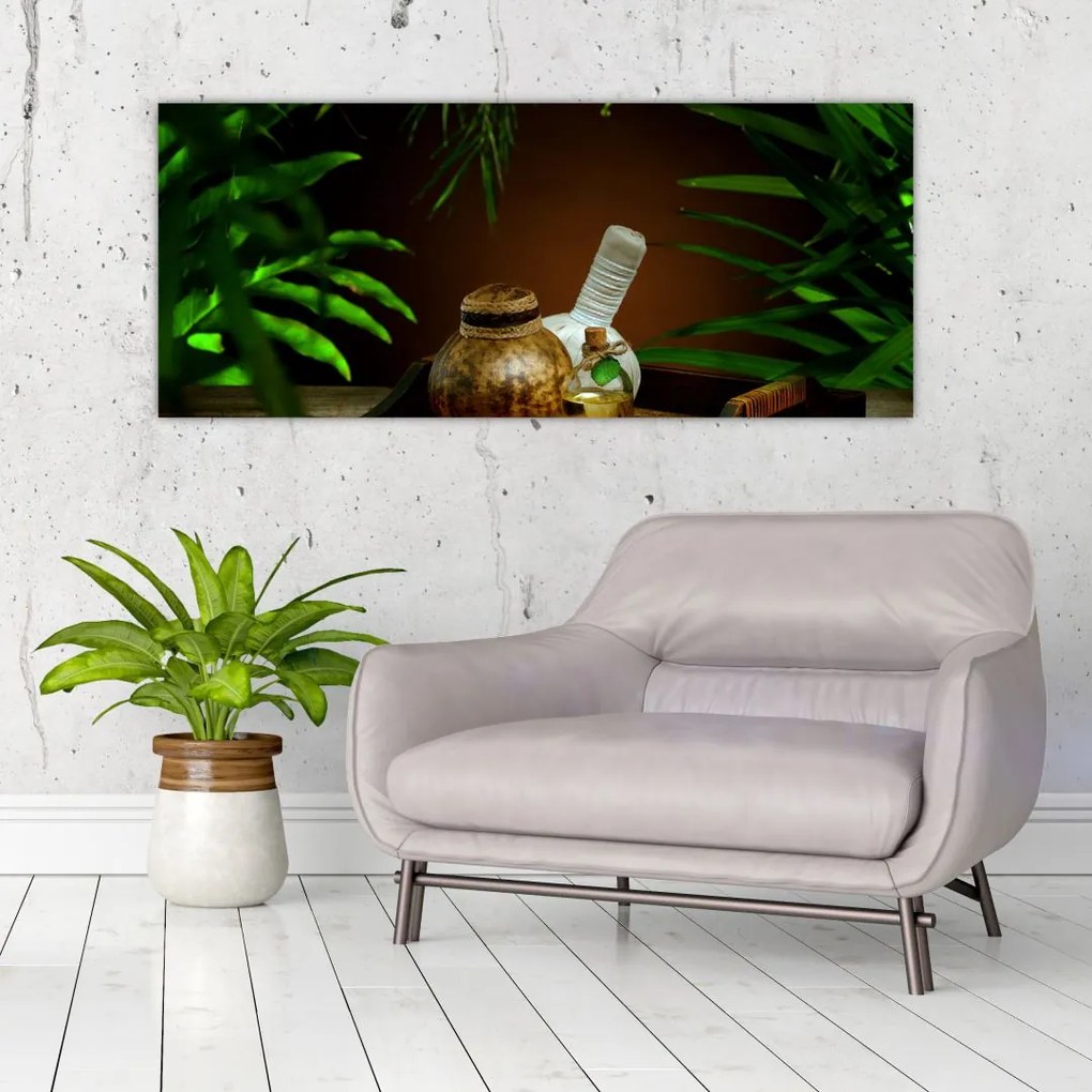 Tablou cu obiectele spa (120x50 cm)