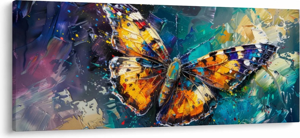 Tablou - Fluture, pictură în ulei (120x50 cm)