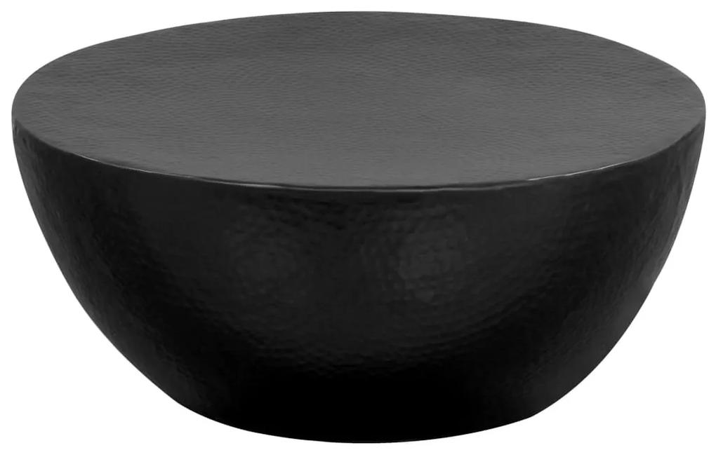 246510 vidaXL Măsuță de cafea, negru, 70 x 30 cm, aluminiu bătut cu ciocanul
