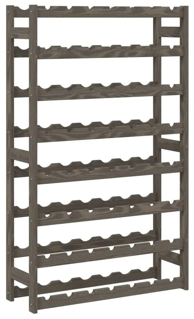 vidaXL Suport sticle de vin, 56 sticle, gri, lemn masiv de pin