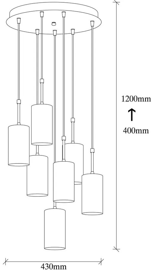 Lustră de 7 becuri Opviq lights Kem Tube, auriu
