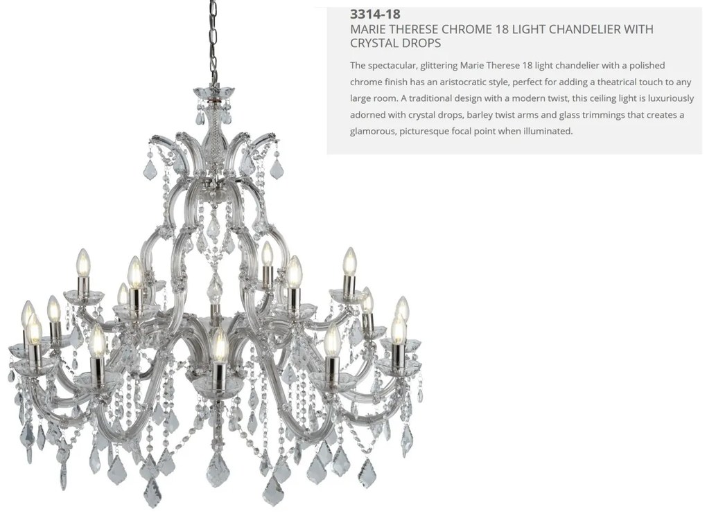 Candelabru XXL casa scarii design clasic Marie Theresea 18L 3314-18 SRT