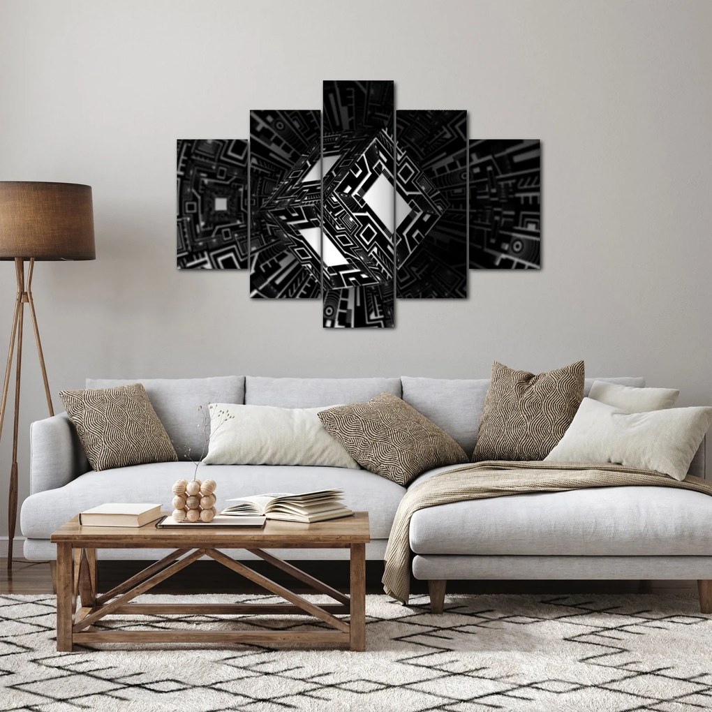Tablou cu un cub abstract (150x105 cm)