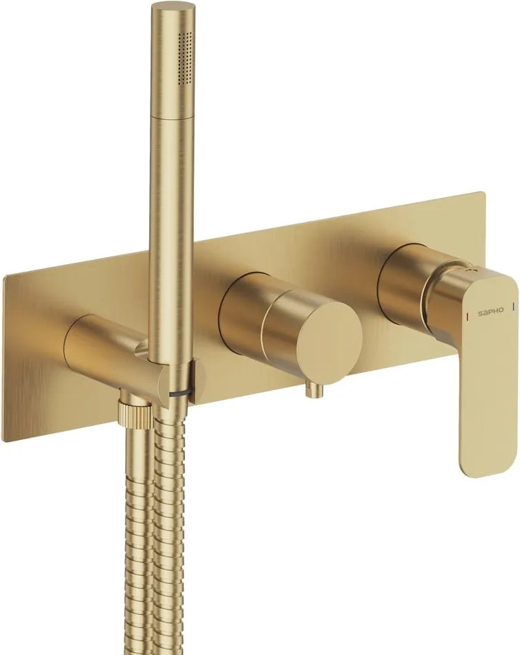 Baterie aurie pentru duș încastrată (3 ieșiri) Spy – Sapho