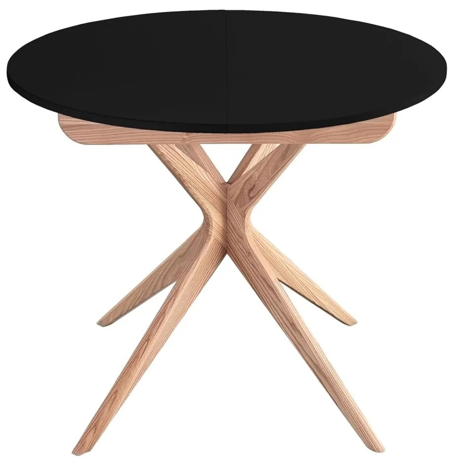 Masă de dining rotundă extensibilă cu blat suplimentar ø 90 cm Jubi – Ragaba