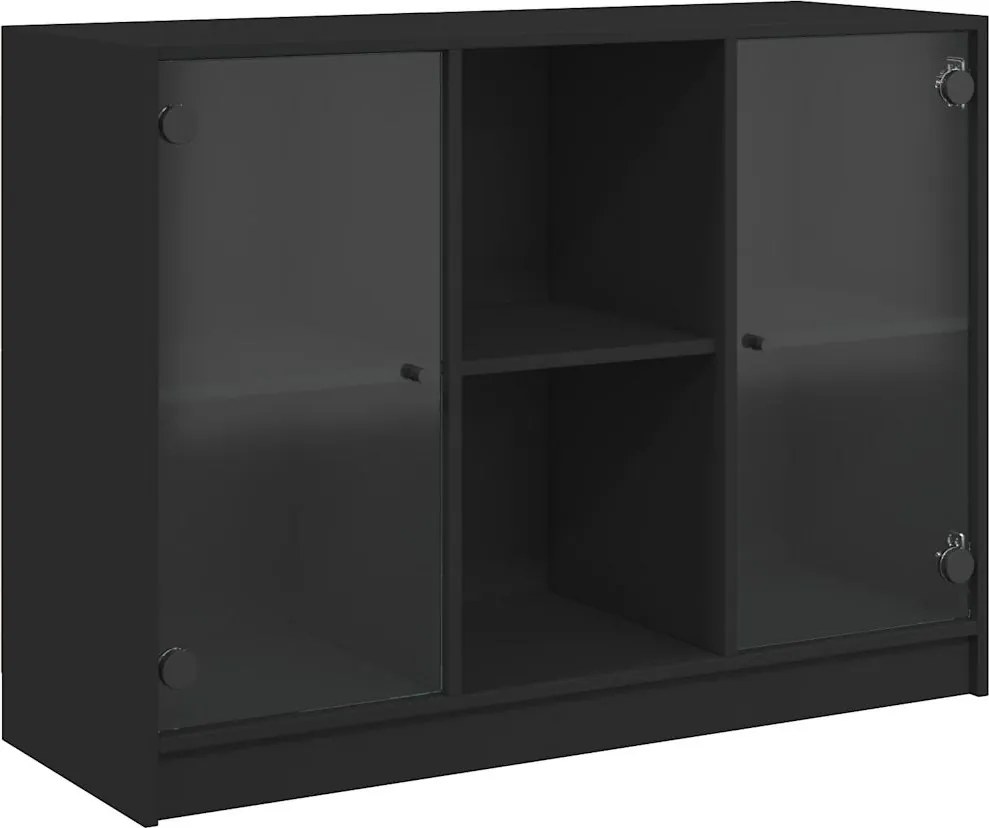 vidaXL Servantă, negru, 102x37x75,5 cm, lemn prelucrat