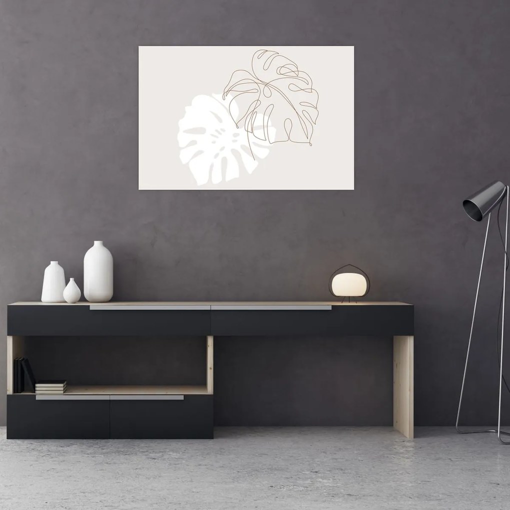 Tablou - Linia de artă monstera N⁰2 (90x60 cm)