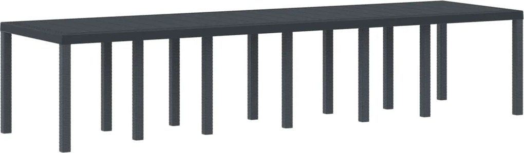 vidaXL Masă de Grădină Antracit 350 x 100 x 74 cm poliratan