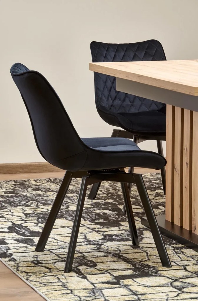 Set masa extensibila Lamello L130-180 cm + 4 scaune K520 negru
