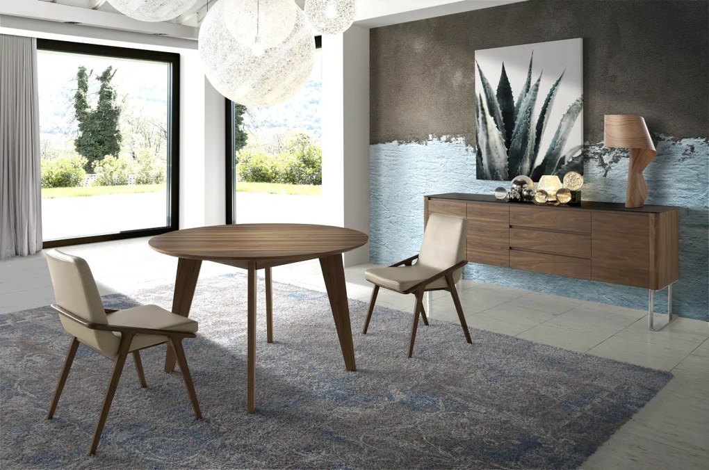 Comoda eleganta design LUX Walnut/Black AC-191-M