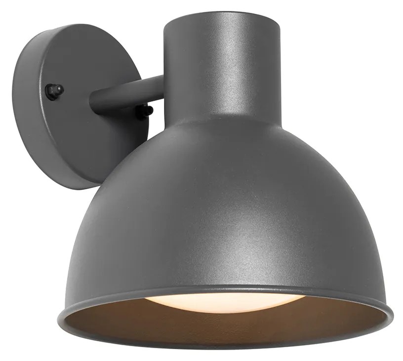 Aplică de perete exterioară industrială gri închis rotundă IP44 - Natas