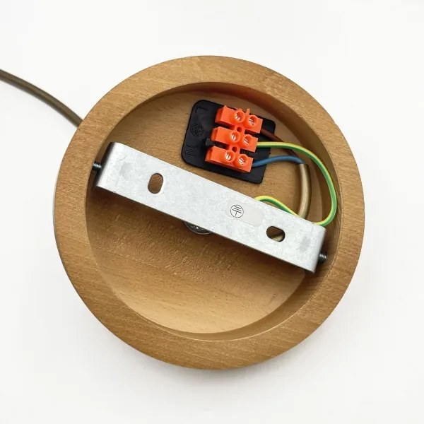 Lustră pe cablu AIDA 1xE27/60W/230V, diam. 35 cm, stejar/maro/alb