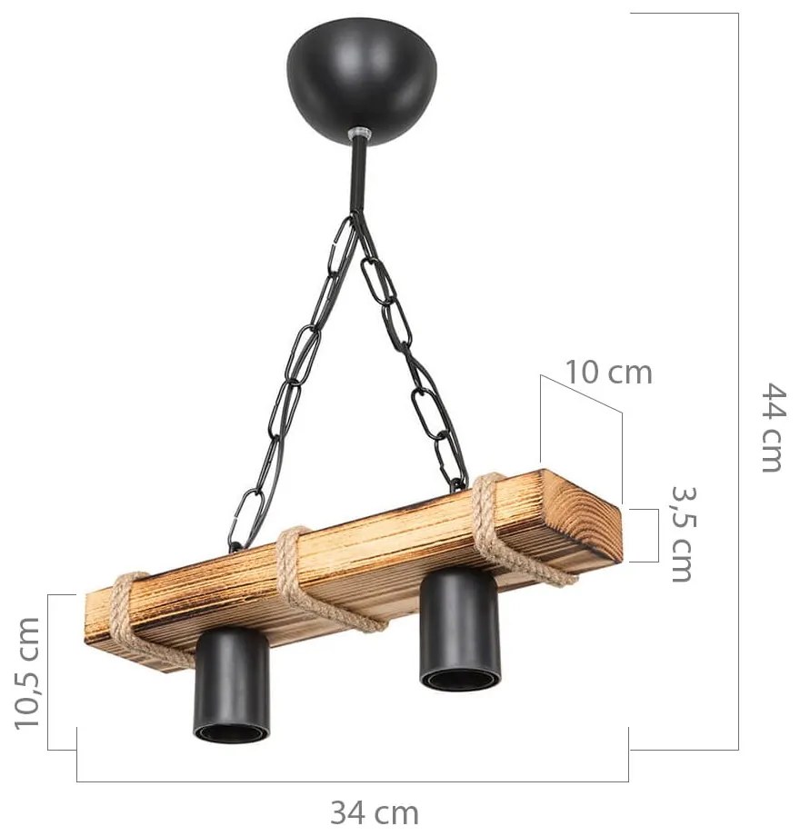 Lustră neagră/în culoare naturală Lagun – Squid Lighting