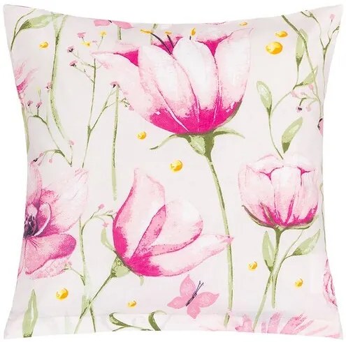Bellatex Husă pentru pernă Louka roz, verde, 40 x40 cm