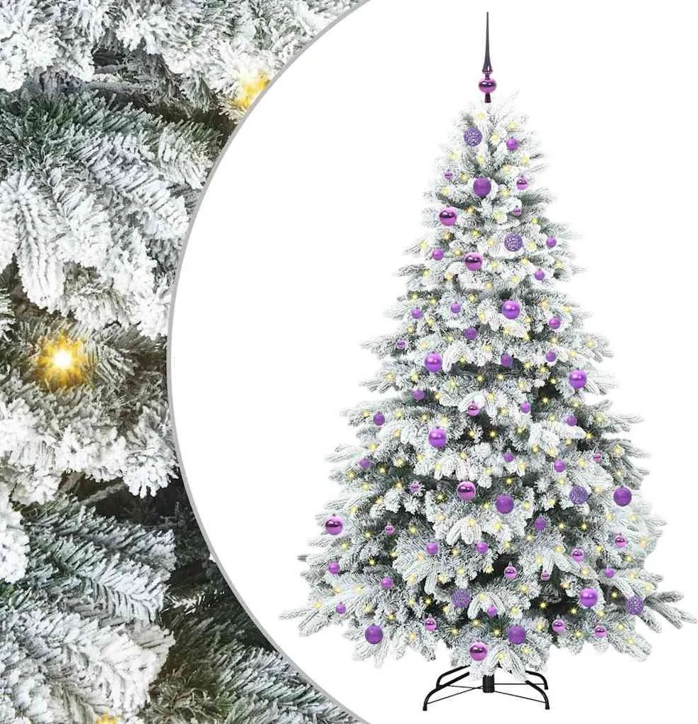 vidaXL Brad de Crăciun artificial cu 300 LED Alb 180 cm PE și PVC