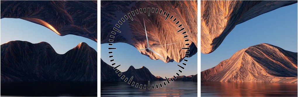Tablou - Faleze 3D (cu ceas) (90x30 cm)