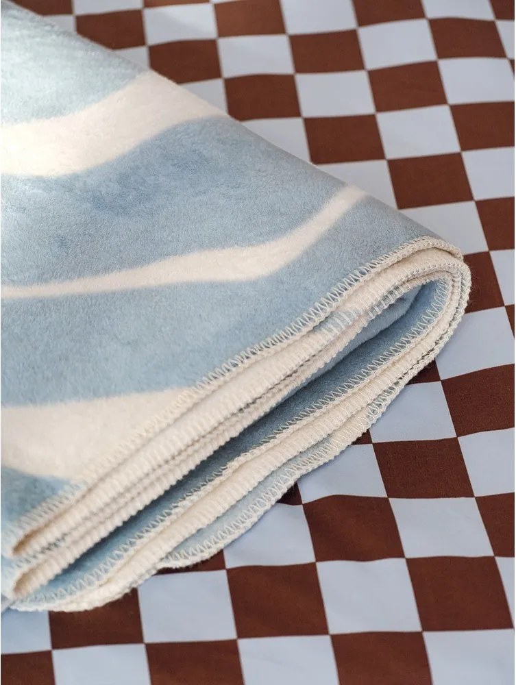 Pătură albastră/crem 150x200 cm Felu – noo.ma