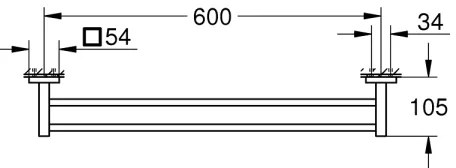 GROHE 41104DC0 - Suport dublu pentru prosoape QUICKFIX START CUBE, 654 mm, inox