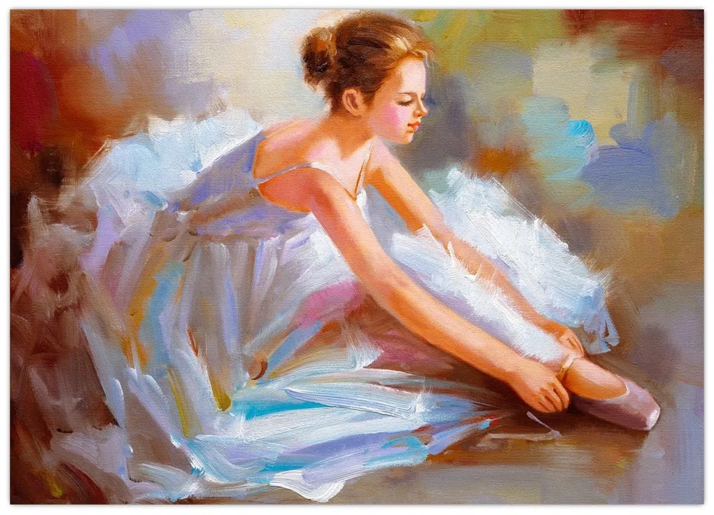 Tablou pe sticlă - Balerina (70x50 cm)