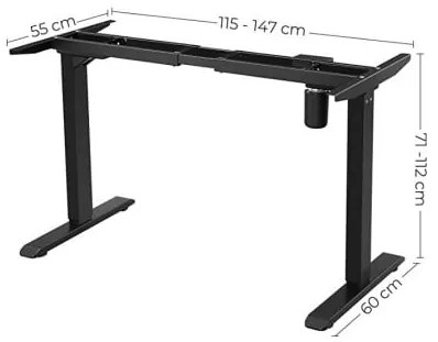 Cadru Metalic Pentru Masa De Birou, Negru, 147 Cm