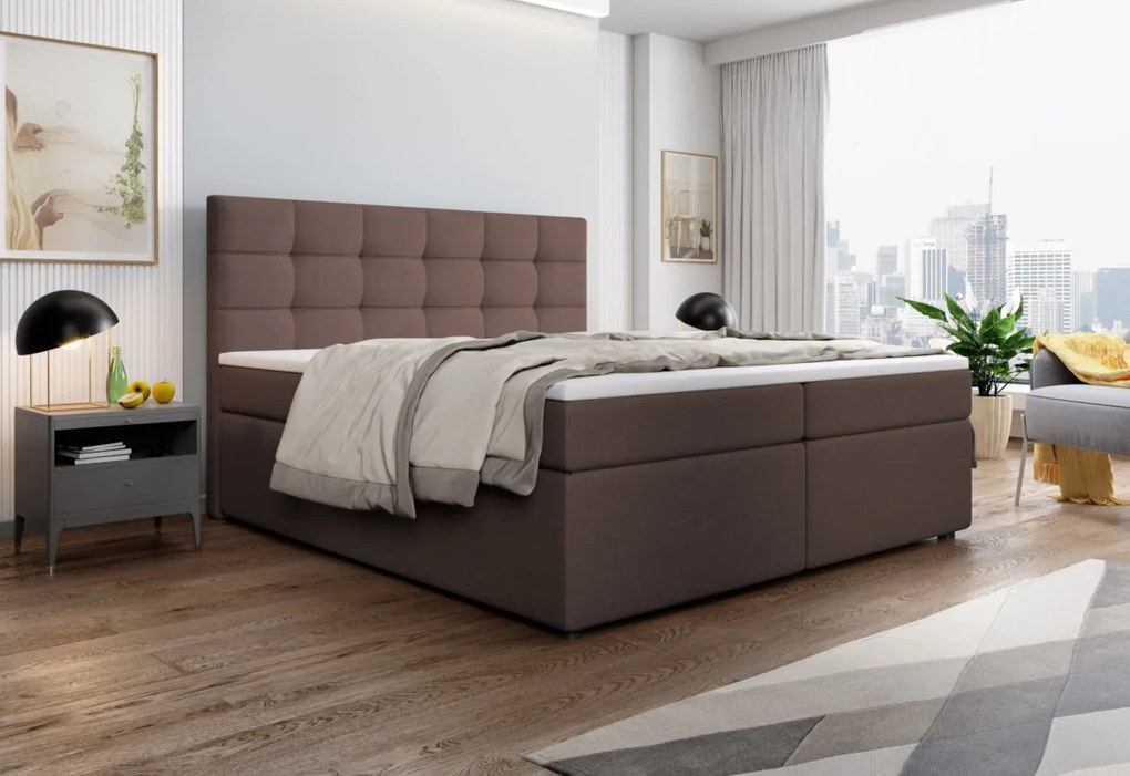 Expedo Pat tapitat boxspring SALMA + topper, 180x200, inari 87
