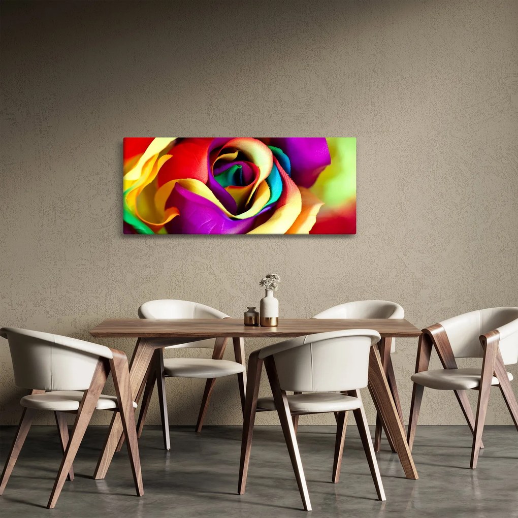 Tablou - Trandafir colorat (120x50 cm)