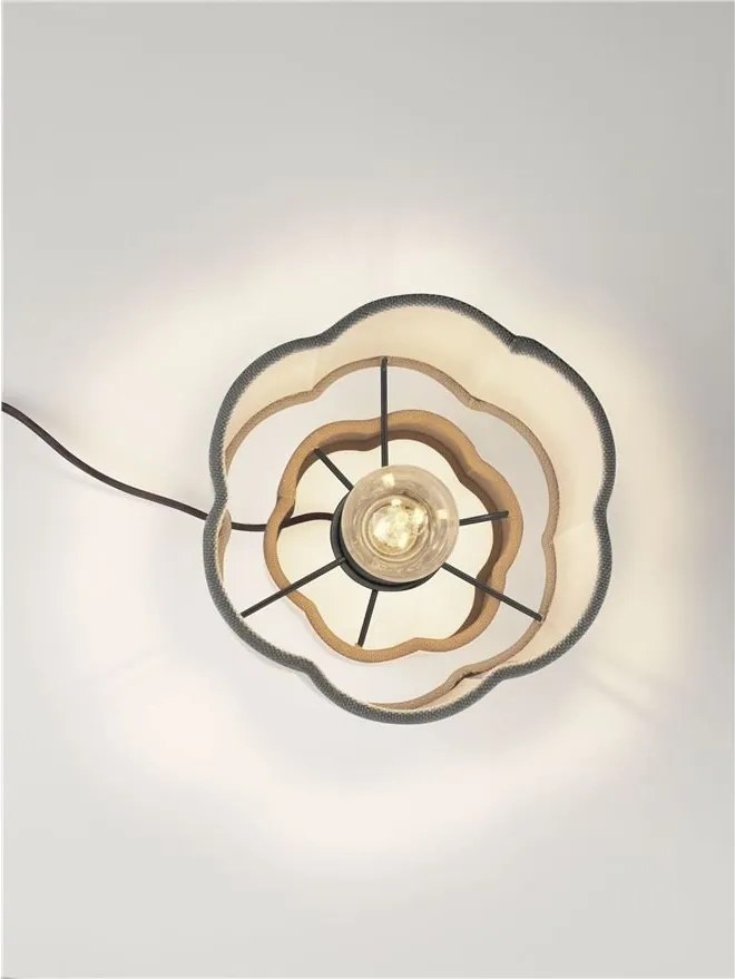 Veioza, Lampa de masa cu abajur textil gri BLOOSY