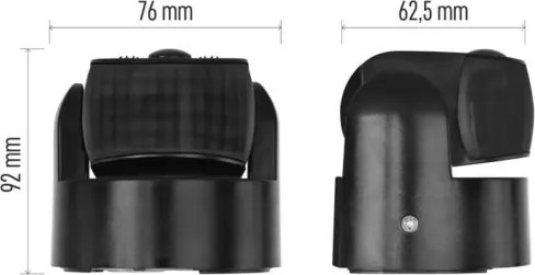 Senzor exterior PIR pentru mișcare și amurg 1200W/230V IP65 negru