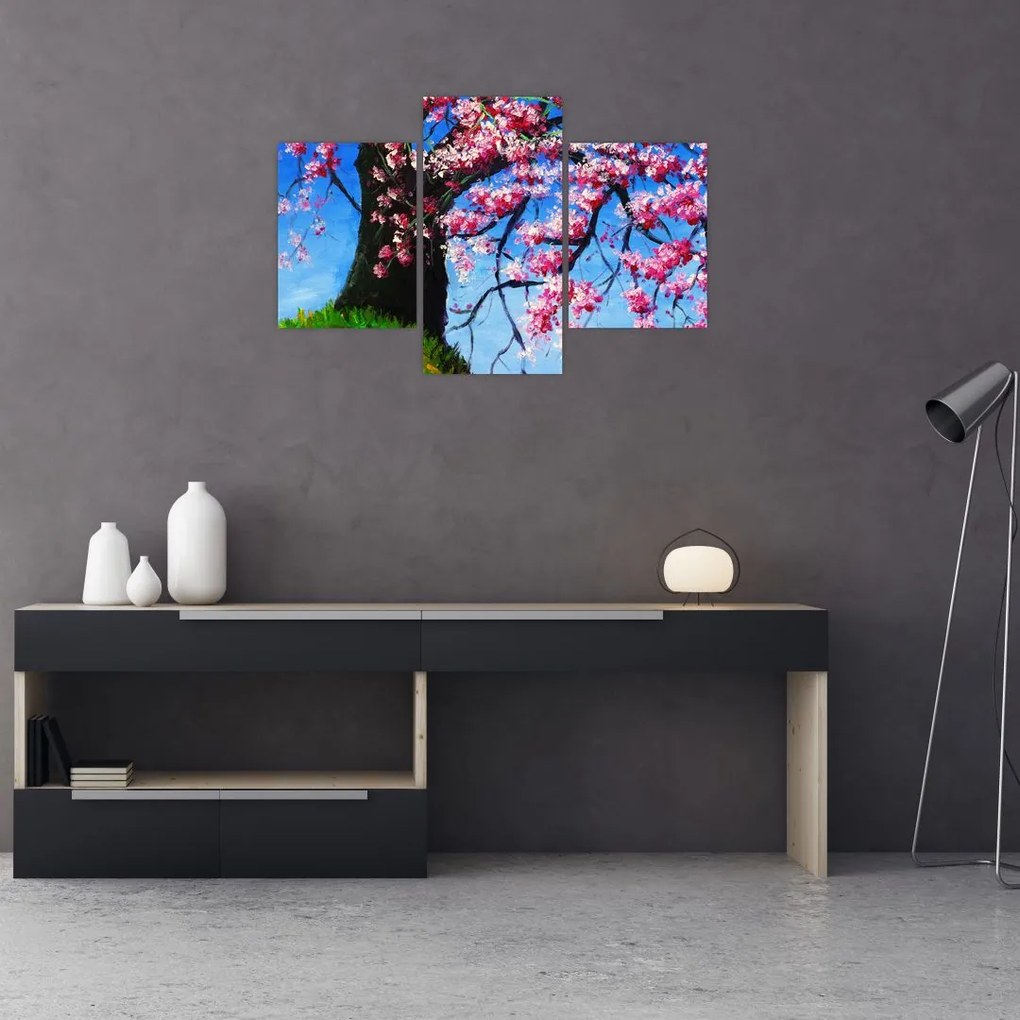 Tablou - Cireș înflorit - pictură (90x60 cm)