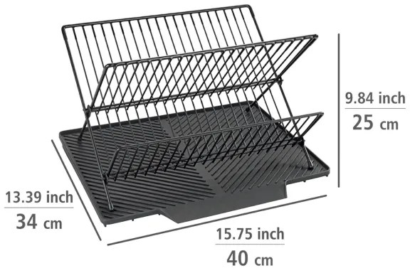 WENKO 54771100 - Scurgător pentru vase NELIA, 34 x 40 cm, negru