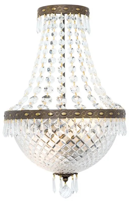 Aplica de perete cristal SCHOLER, EMPIRE CRYSTAL antique patina