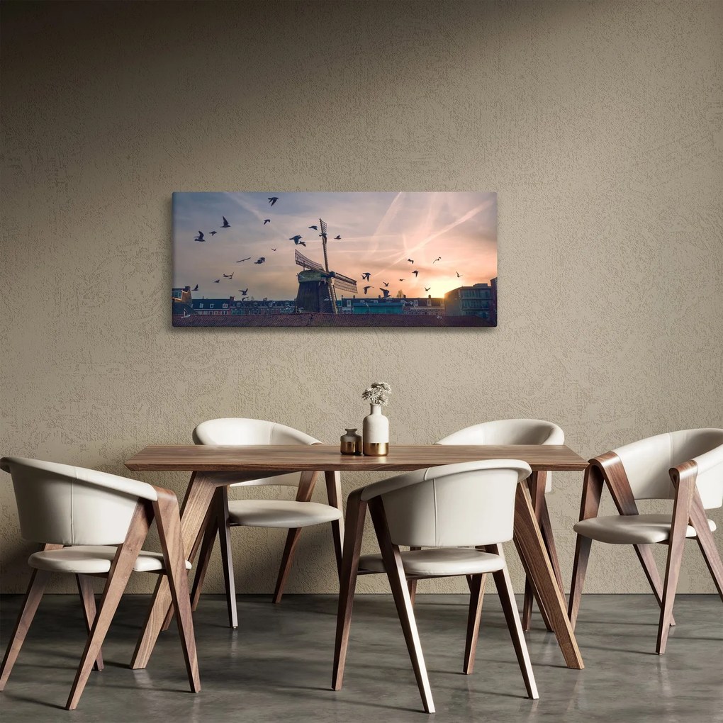 Tablou cu moară de vânt (120x50 cm)