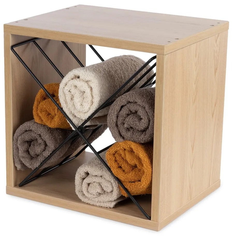 Raft pentru sticle de vin în culoare naturală cu aspect de lemn de frasin număr de sticle 12 36,5x36x29 cm Macon – Compactor