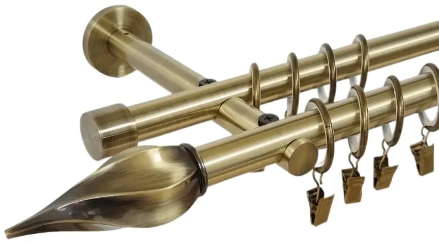 Galerie dubla prindere perete picior universal twister 19/19 aur antic (Alege marime: 140 cm)