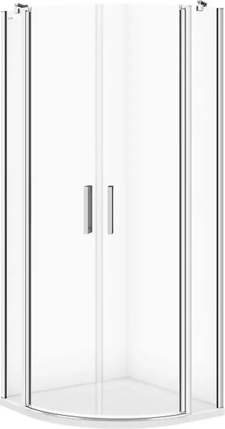 Cabina de dus semirotunda Cersanit Moduo cu 2 usi pivotante 90x90 crom
