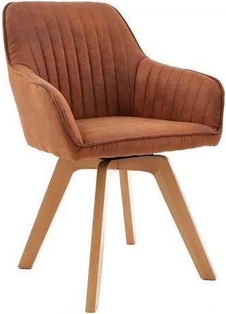 Set de 2 scaune pivotante Livorno microfibra maro vintage