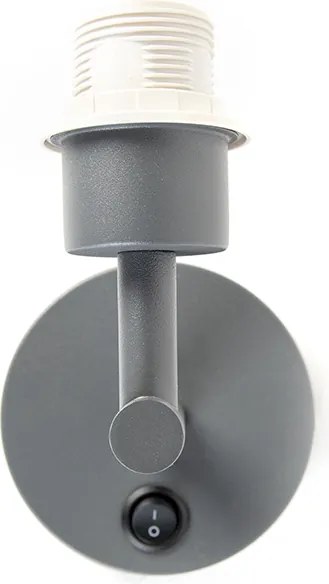 Aplică modernă gri închis cu 1 lumină cu întrerupător - Combi