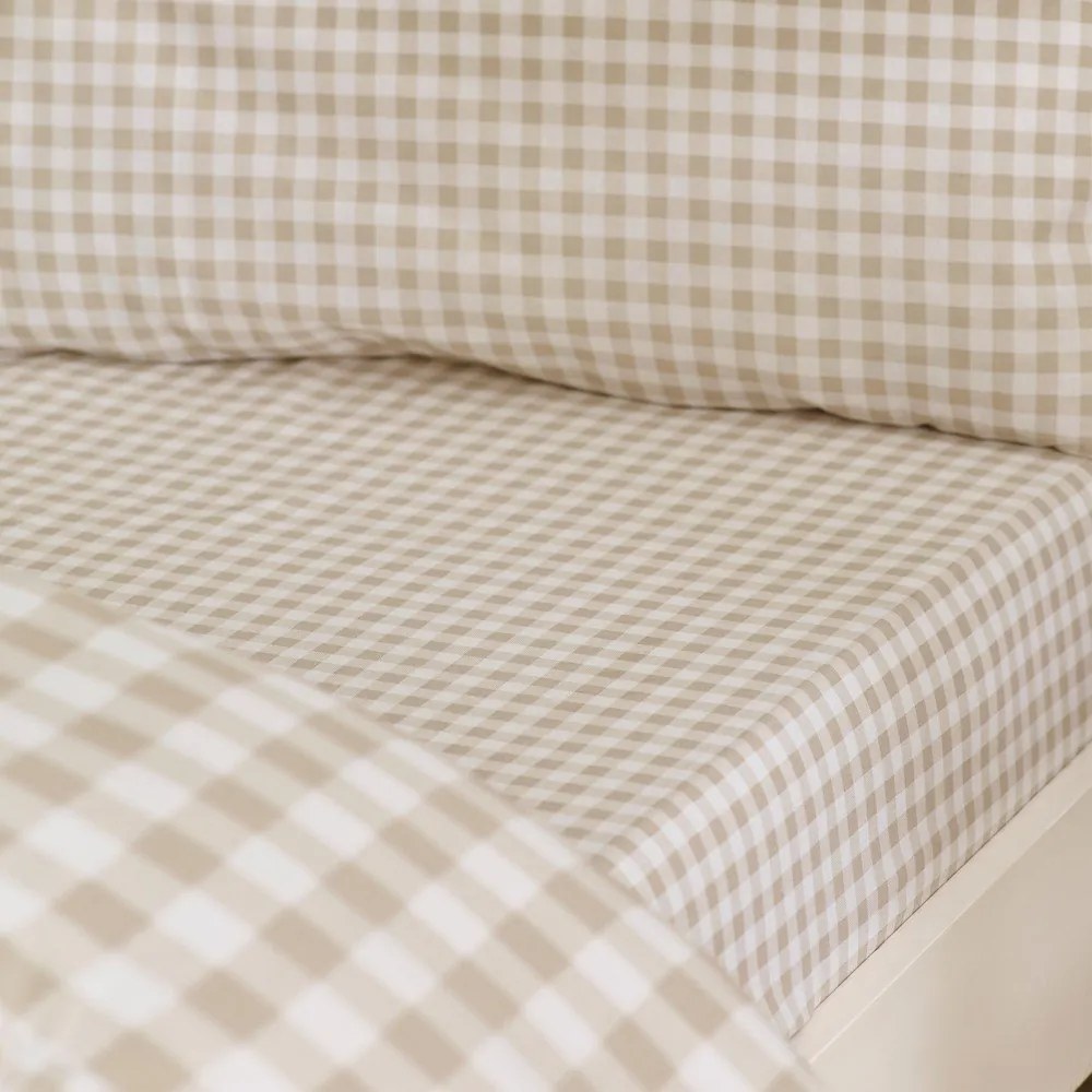 Lenjerie de pat bej pentru pat dublu cu 3 piese 200x200 cm Bamford Gingham Check – Catherine Lansfield